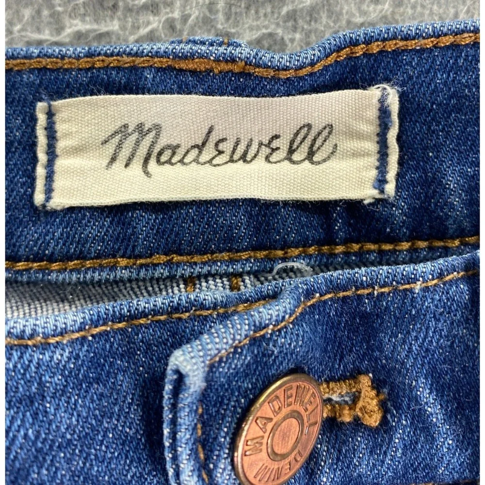 Madewell Slim Boyjean Women's 25‎ Med Blue Stretch Distressed High Rise City